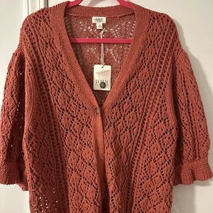 Ana brand New Rust Color crocheted sweater